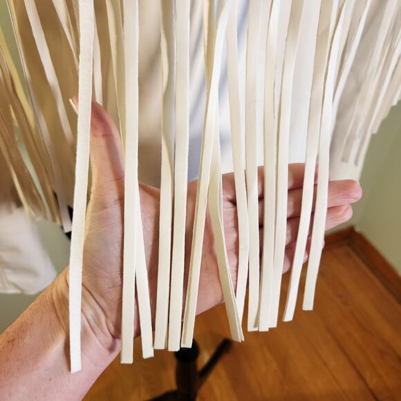 BLUE B White Moto Fringe Jacket, Size Large - Picture 12 of 15